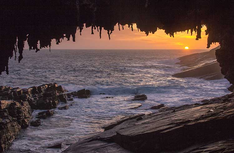 Looking out from a  cave on Kangaroo Island, Australia.