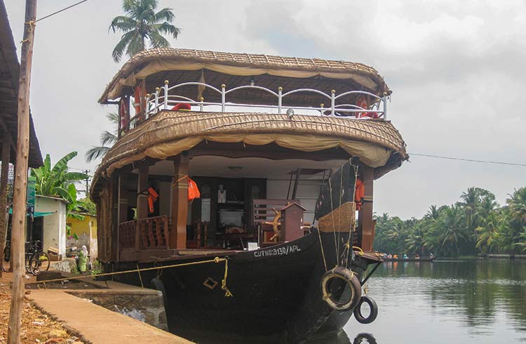 A house boat in India.