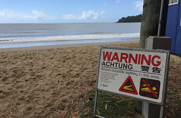 Croc warning signs in Cairns