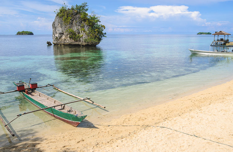A pristine beach on the island of Sulawesi.
