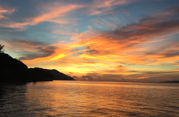 Sunset on the Raja Ampat Islands.