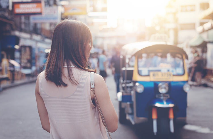 Woman standing in Bangkok, Thailand