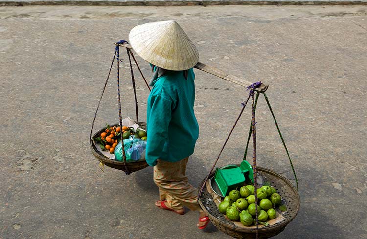 A street food vendor in Vietnam