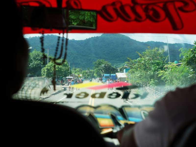 View from inside the Paradise Travel minivan.