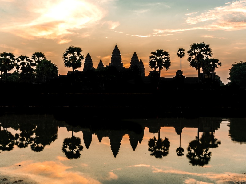 The celebrations kick off at sunrise at Angkor Wat as the first few thousand people gather for Khmer New Year.