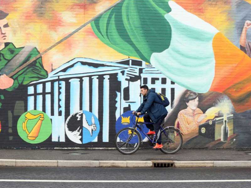 A mural on the Catholic Falls Road in Belfast.