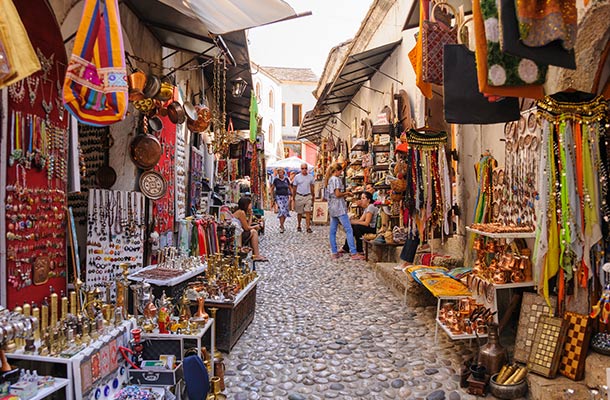 A market in Mostar, Bosnia and Herzegovina