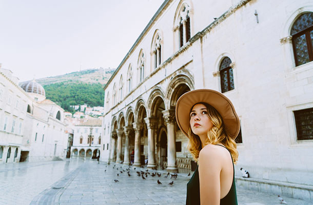 Woman in Dubrovnik old town