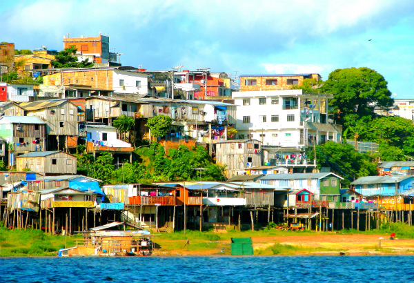 These houses are common along the Amazon River in Manaus city