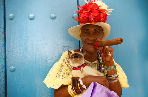 Cuban woman with a cigar
