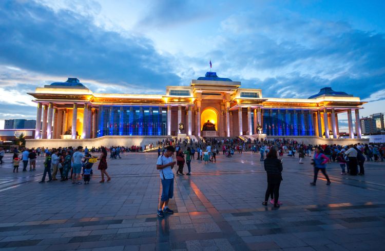 Sukhbaatar Square in Ulaanbaatar