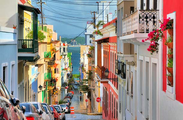 Vue des rues de San Juan, Porto Rico