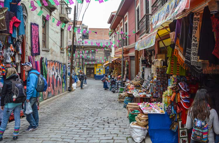 Street vendors in La Paz, Bolivia