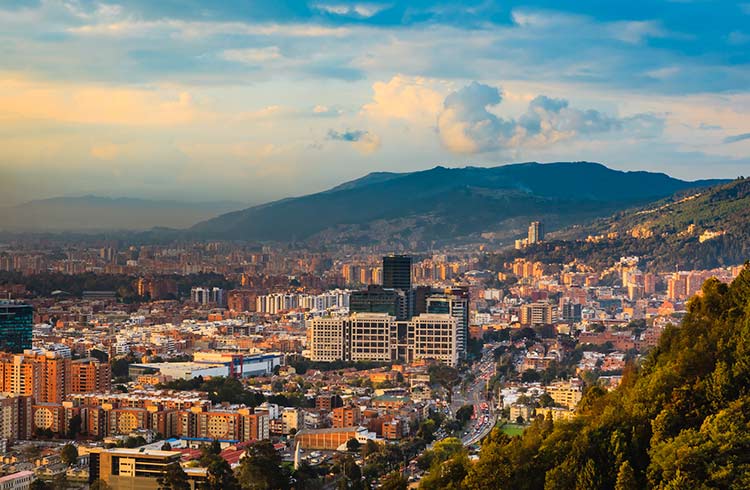 Barrio de Usaquen viewed from La Calera, Bogota