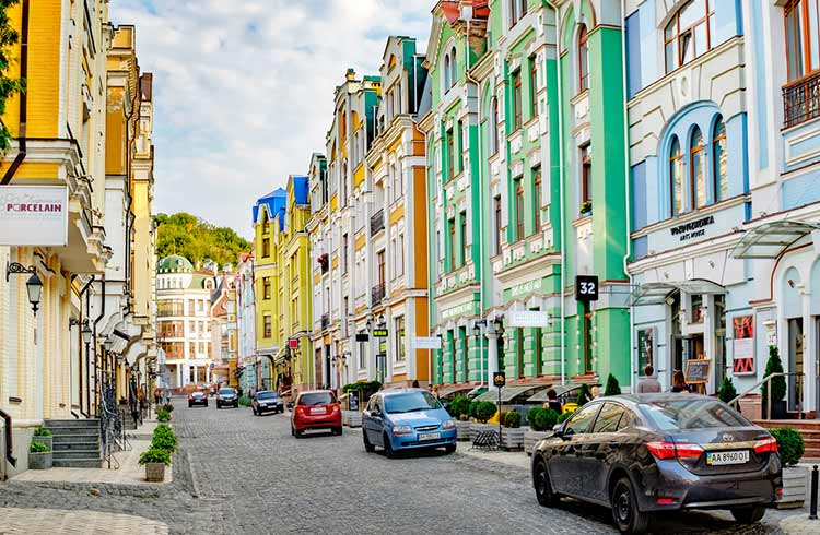 Vozdvizhenka street in Kiev, Ukraine