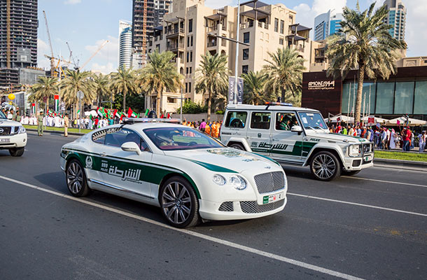 Police cars in Dubai