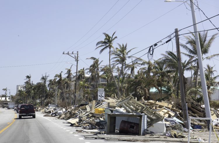 Aftermath of hurricane in Florida Keys leaves piles of trash and debris to be cleaned up