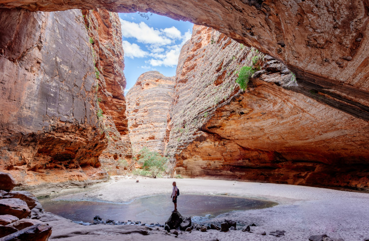 Tourist at Cathedral Gorge