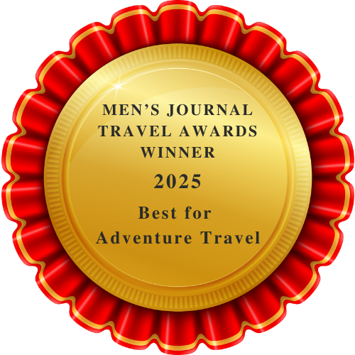 A gold badge with award details on it