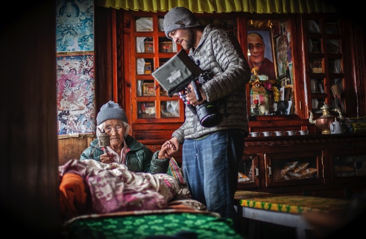 A filmmaker with a local woman in Nepal