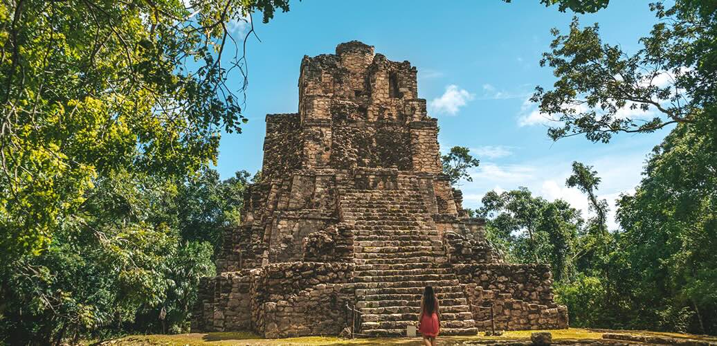 Explore Mayan pyramids