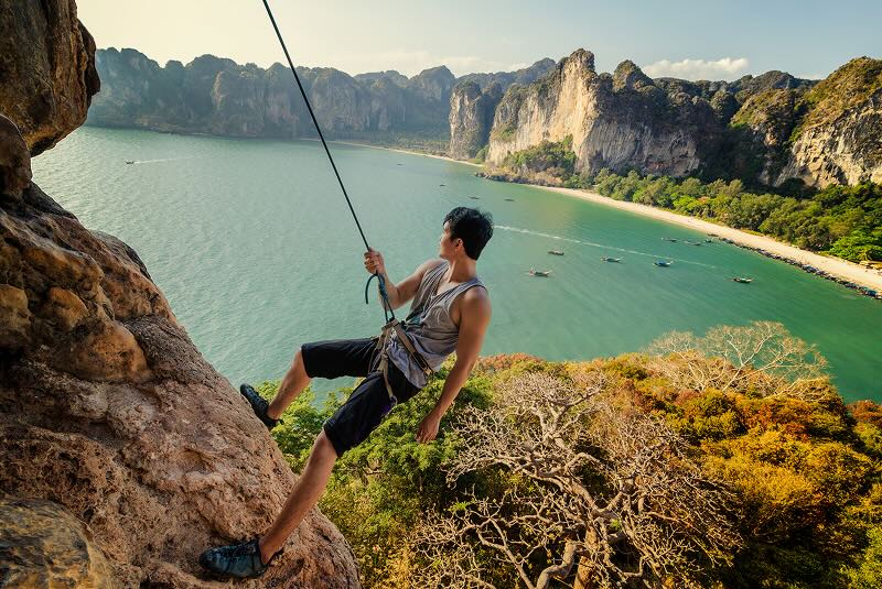 Rock climbing at Railay Beach