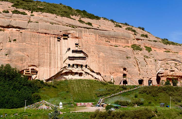 A temple built into the side of a cliff