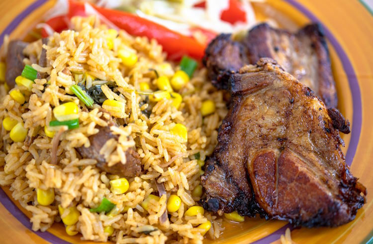 A traditional Cuban dish of fried pork and rice.