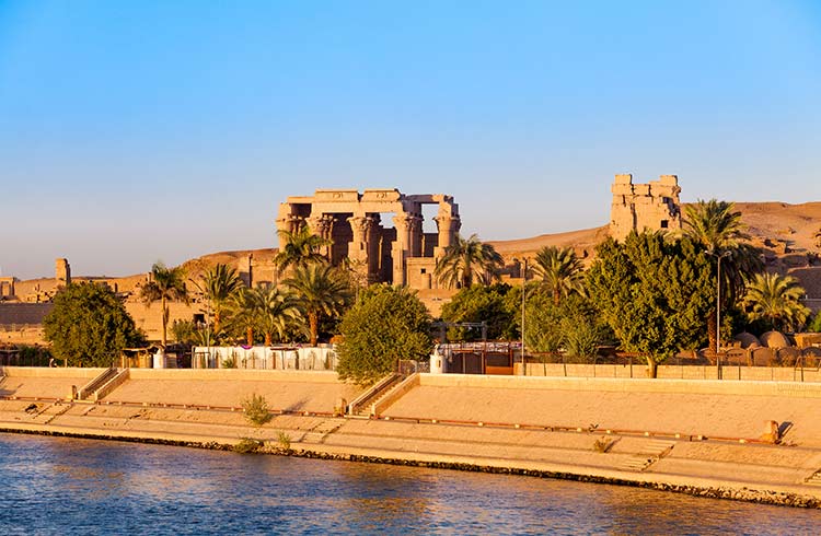 Kom Ombo at sunset on the Nile.