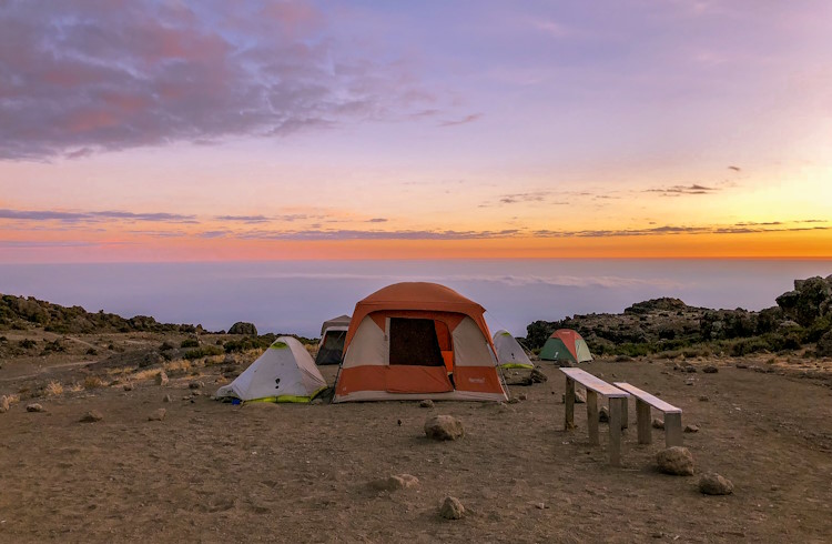 Camping above the clouds.