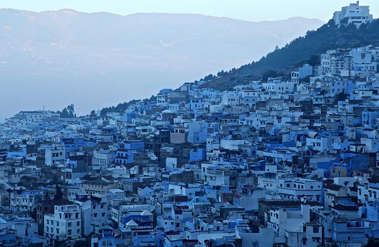 Looking over Chefchaouen before sunset.