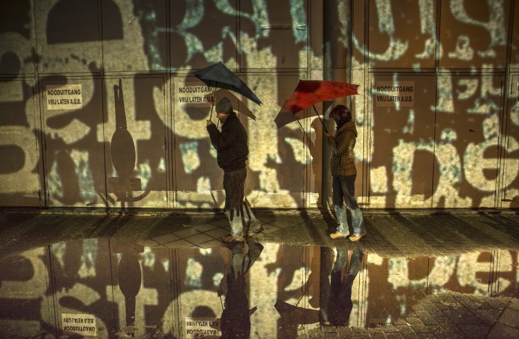 Spectators at the GLOW light-art festival in Eindhoven, the Netherlands.