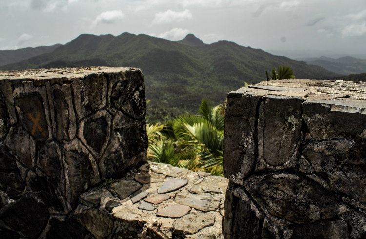 Panoramic view from the top of Britton Tower in the El Yunque rainforest, Puerto Rico.
