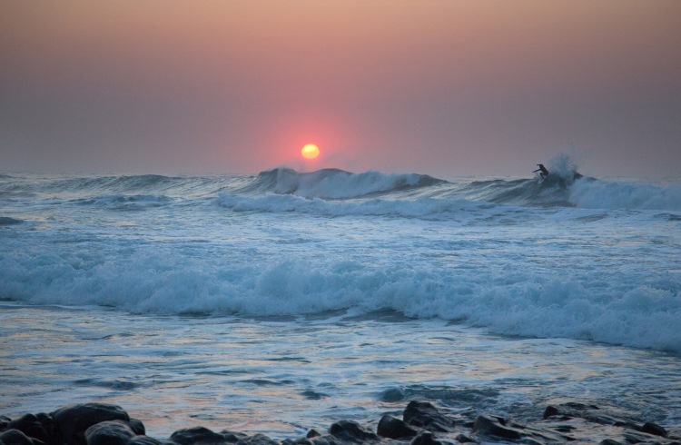 A surfer rives a wave in KwaZulu Natal.