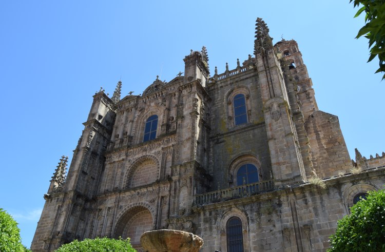 Exterior of the Cathedral of Plasencia, Extremadura, Spain.