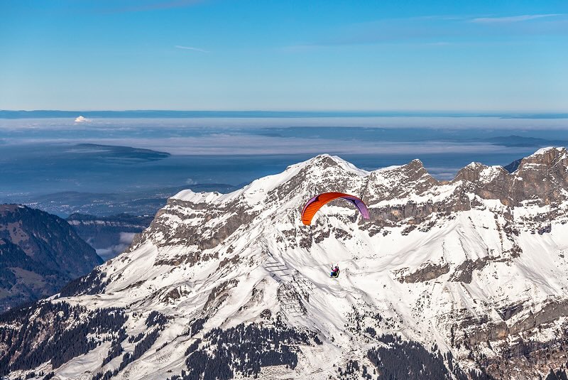 Tandem skydiving over Interlaken