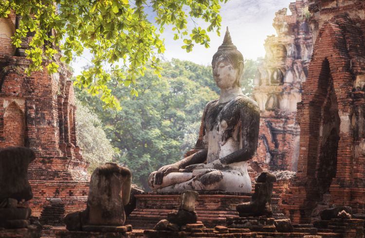 Wat Chaiwatthanaram, a Buddhist temple in Ayutthaya Historical Park, Thailand..