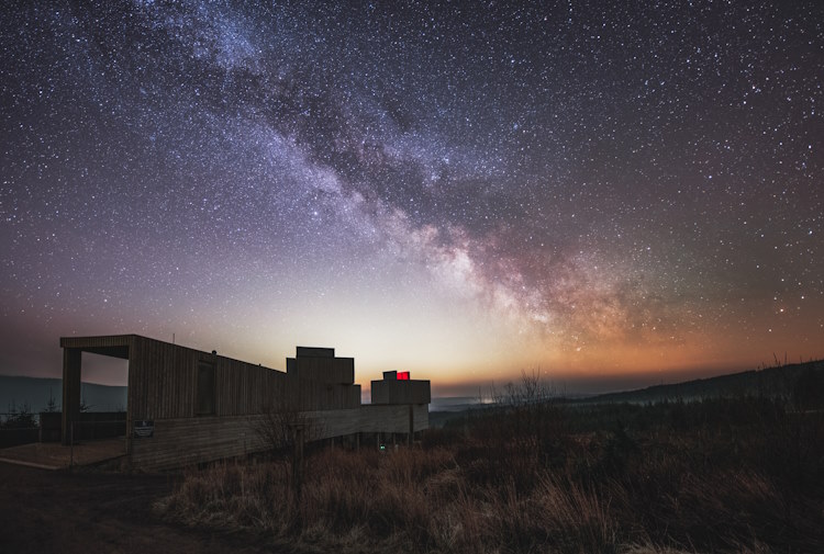 The Milky Way over Kielder Observatory in Northumberland, England.