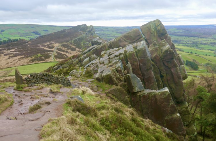 A rock formation named the Roaches and Hen Cloud