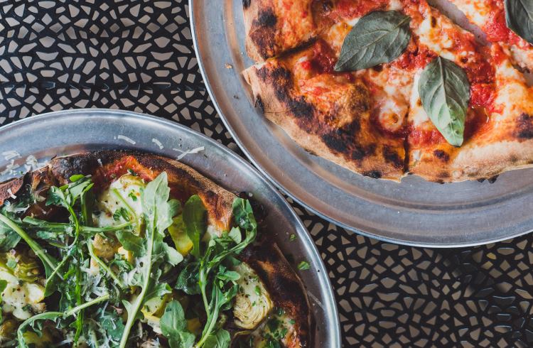 Wood-fired pizzas made from locally grown ingredients at Boone Dog Pizza in central Oregon.