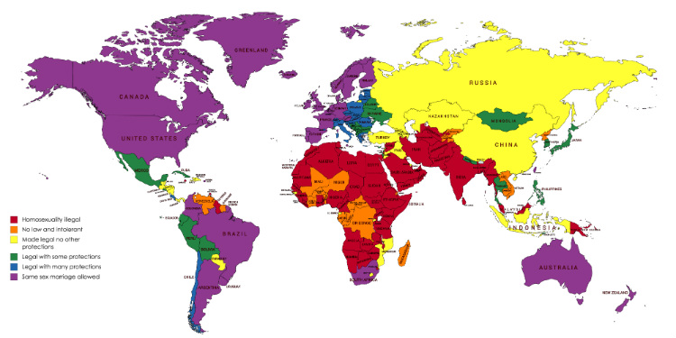 Travel Map of LGBTQI (In)Tolerance Worldwide