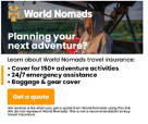 A screenshot of a digital world nomads advert
