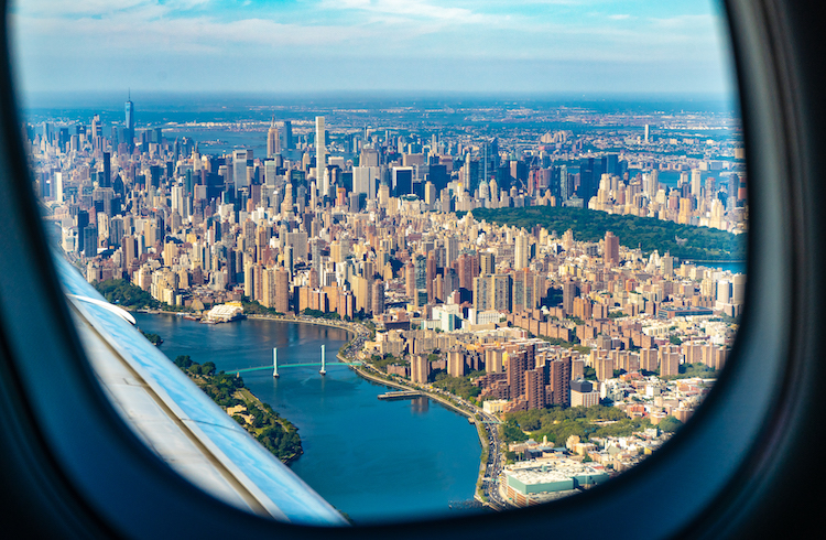 View of Manhattan from the plane.