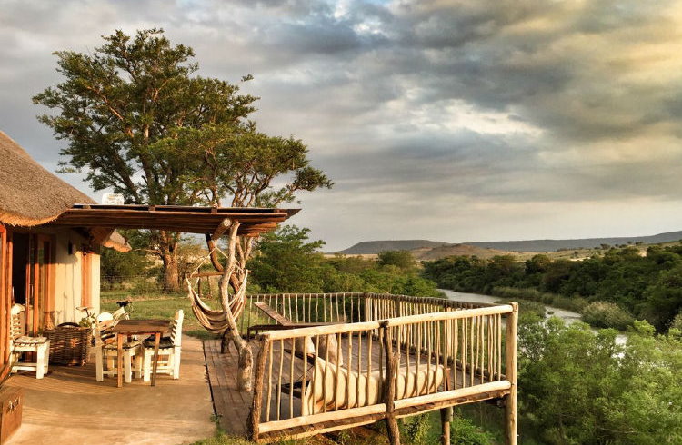 A self-catering lodge on the banks of the Tugela River in South Africa.