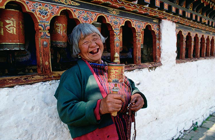 Smiling lady in Bhutan