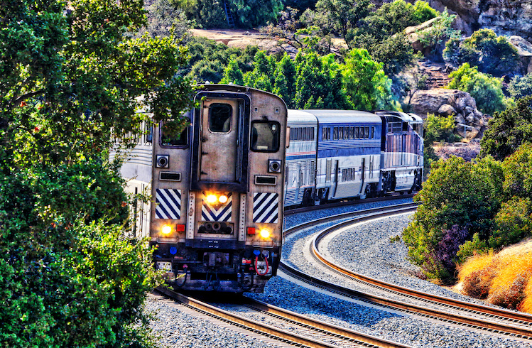 The Amtrak Pacific Surfliner travels through Southern California.