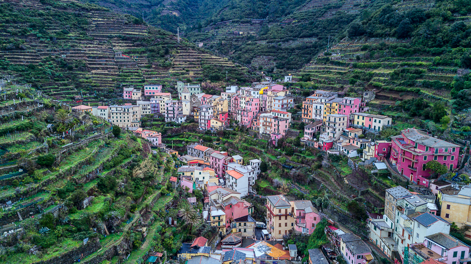 A quick flight with the drone reveals why the Cinque Terre area is a UNESCO World Heritage site.  The landscaped terraces surrounding the citywide built in the twelfth century cover approximately 15 kilometers along the Lingurian coast. 