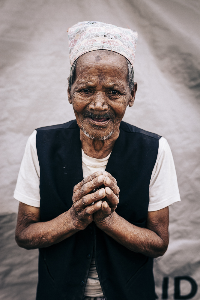 Manga Lal, 89 years old, is a survivor of the two major earthquakes that had struck in Nepal. He is now homeless and without a family to care for him.