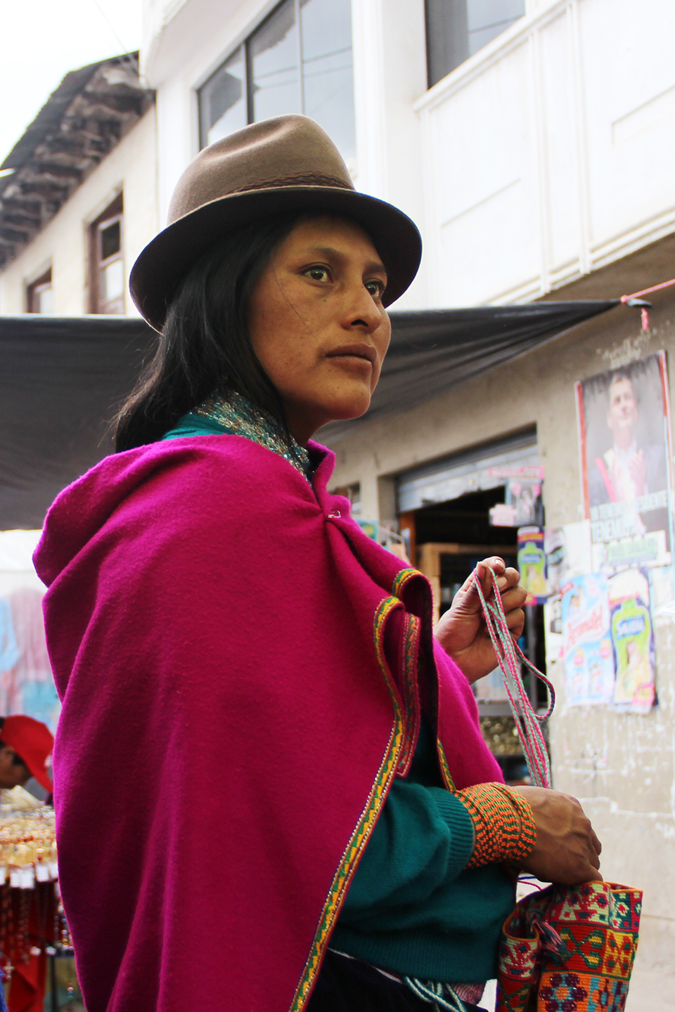 The beauty of Andean woman. Only God knows what goes through the mind of this beautiful Indigenous artisan woman.