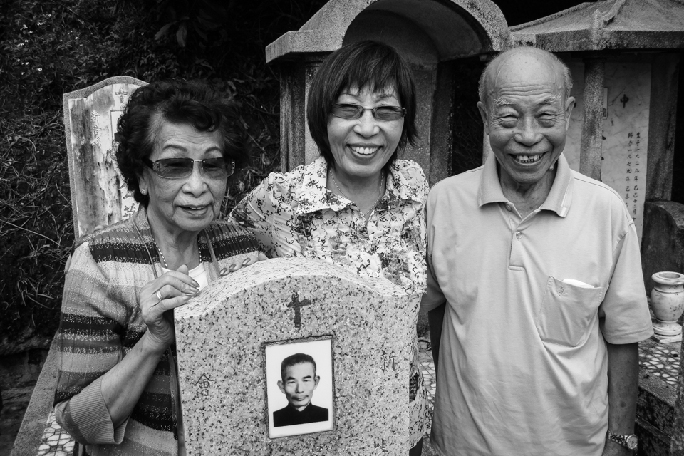 My Mother, Ng Chi-Ying (middle), her sister Ng Shi-King (left) and her brother Ng Sai-Chung (right) reuniting after a decade apart. Our mission was to visit their father's grave to pay our respects. He died in his 50's from opium addiction.